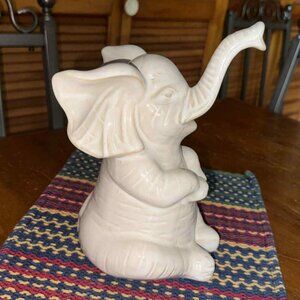 White Ceramic Elephant Figurine